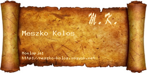 Meszko Kolos névjegykártya